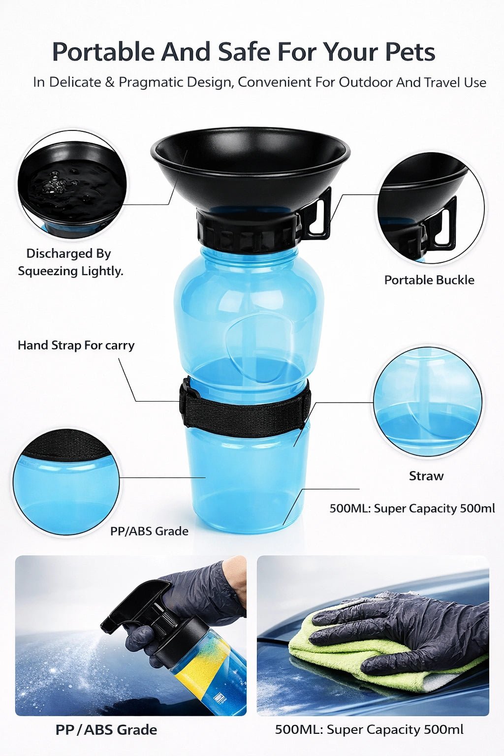 PORTABLE PET WATER BOTTLE - ZIGTREND
