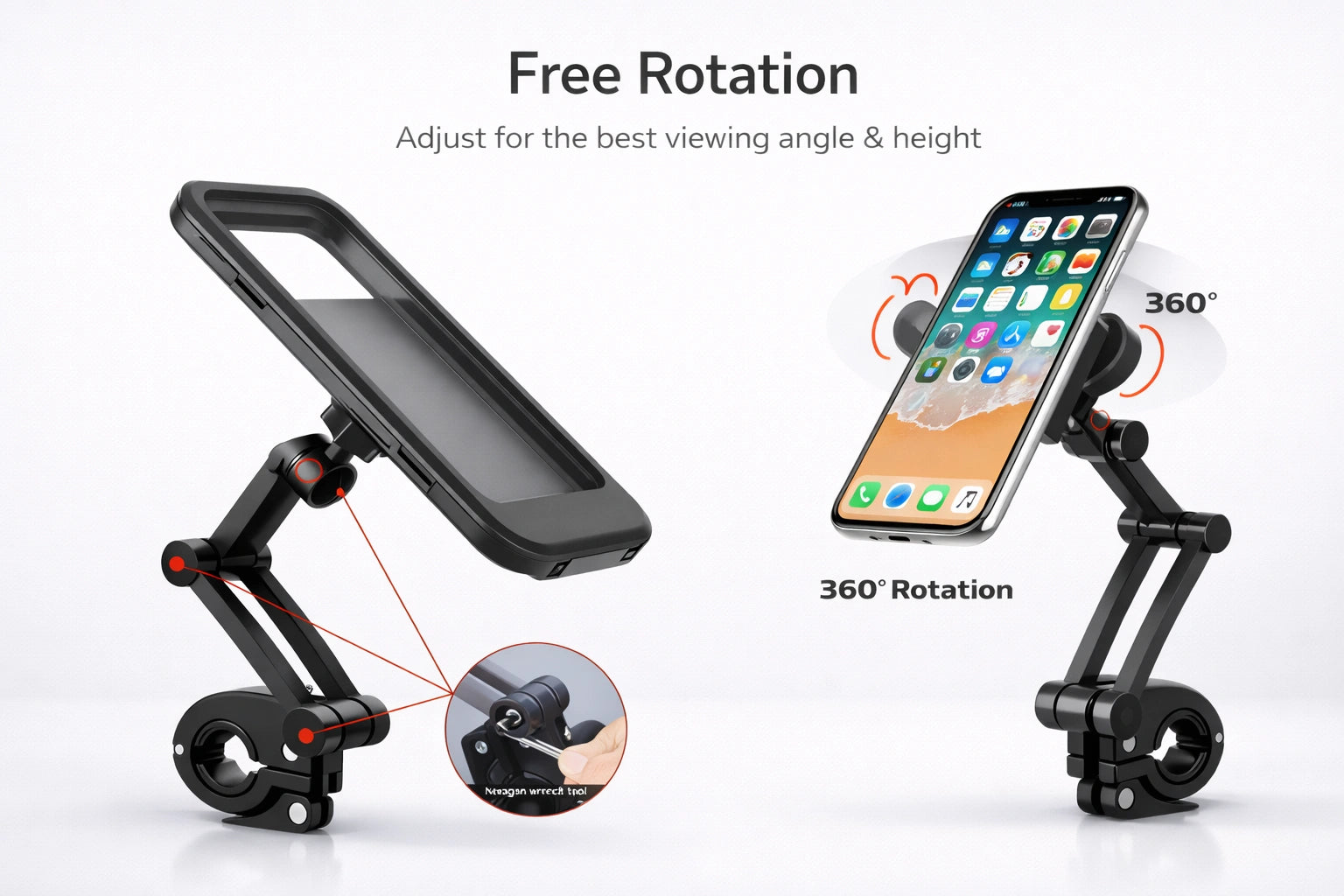 UNIVERSAL 360° ROTATING WATERPROOF BIKE MOBILE PHONE HOLDER