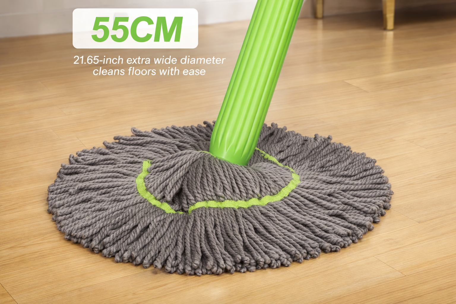 SELF TWISTING WATER ROTATING MOP WITH MICROFIBER HEAD