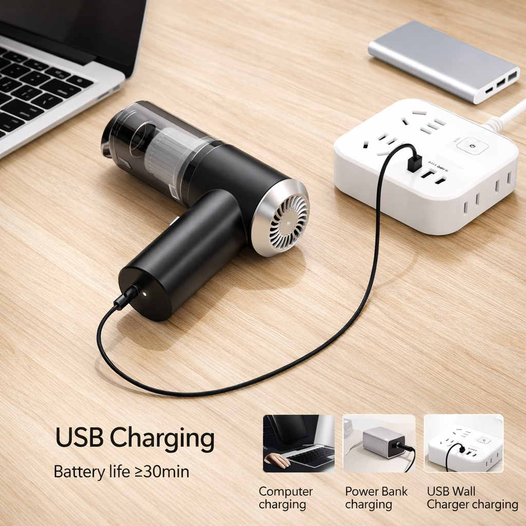 PORTABLE WIRELESS VACUUM SUCTION CLEANER & AIR DUSTER