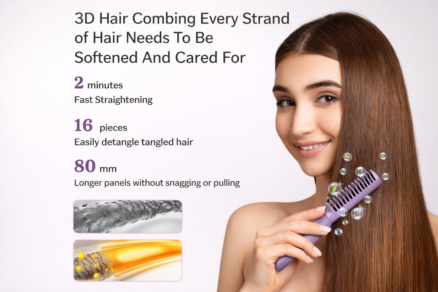 CORDLESS MINI HAIR STRAIGHTENER & ADJUSTABLE HOT COMB