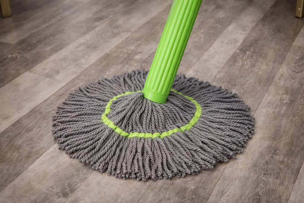 SELF TWISTING WATER ROTATING MOP WITH MICROFIBER HEAD