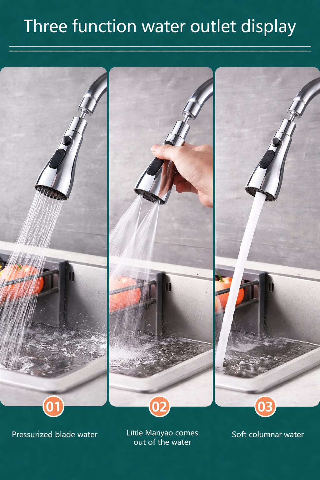 3-MODE KITCHEN SINK FAUCETS