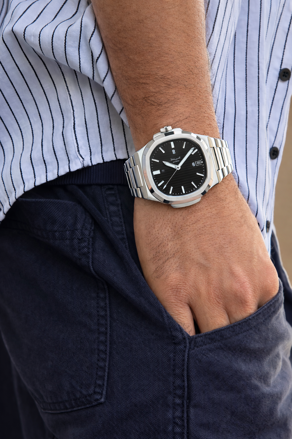 LUXURY PREMIUM MEN'S STAINLESS STEEL STRAP ANALOG WATCH