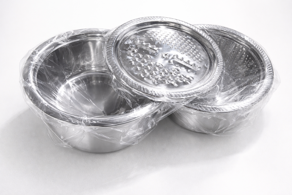 3-IN-1 MULTI-FUNCTIONAL GRATER BASIN WITH STAINLESS STEEL COLANDER