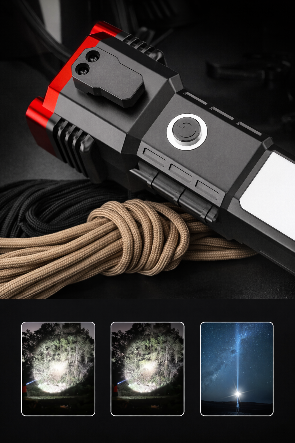 MULTI-FUNCTIONAL WORK PORTABLE HAMMER LED FLASHLIGHT
