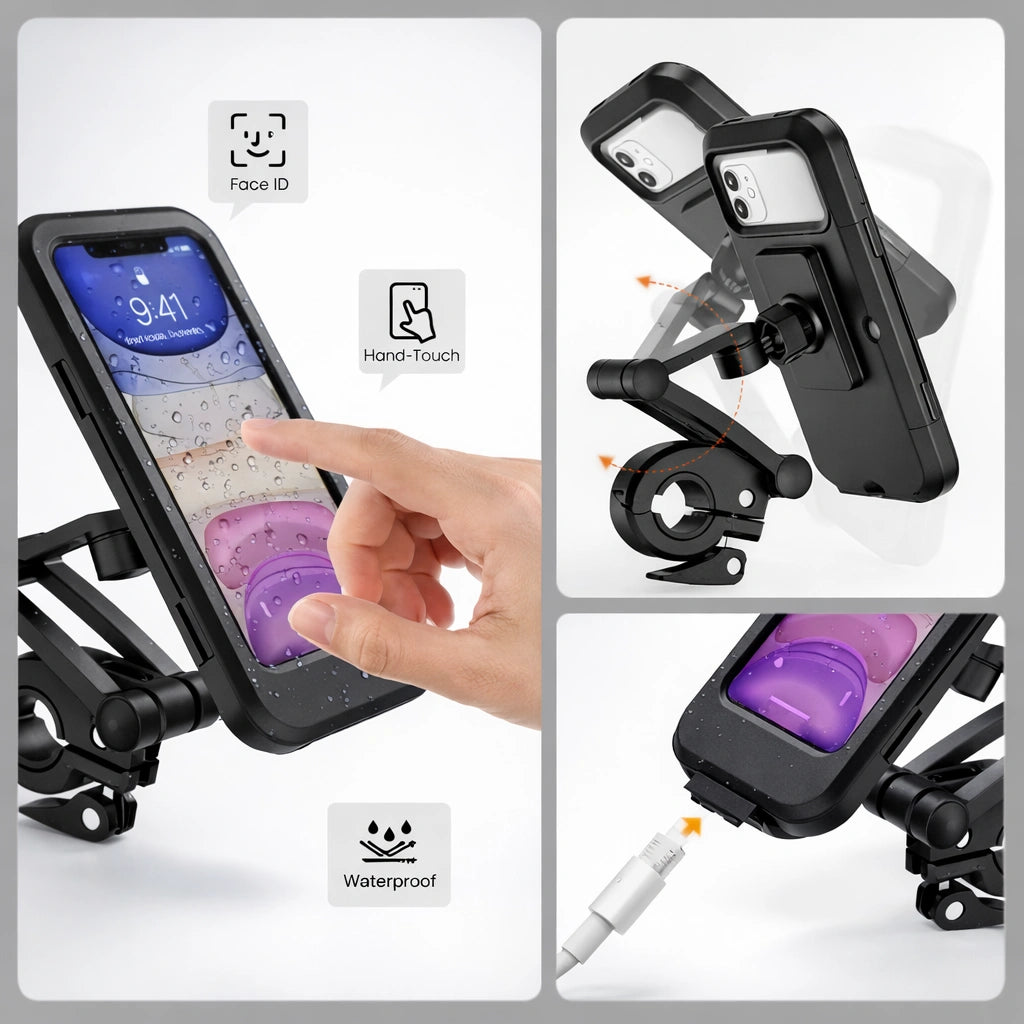 UNIVERSAL 360° ROTATING WATERPROOF BIKE MOBILE PHONE HOLDER