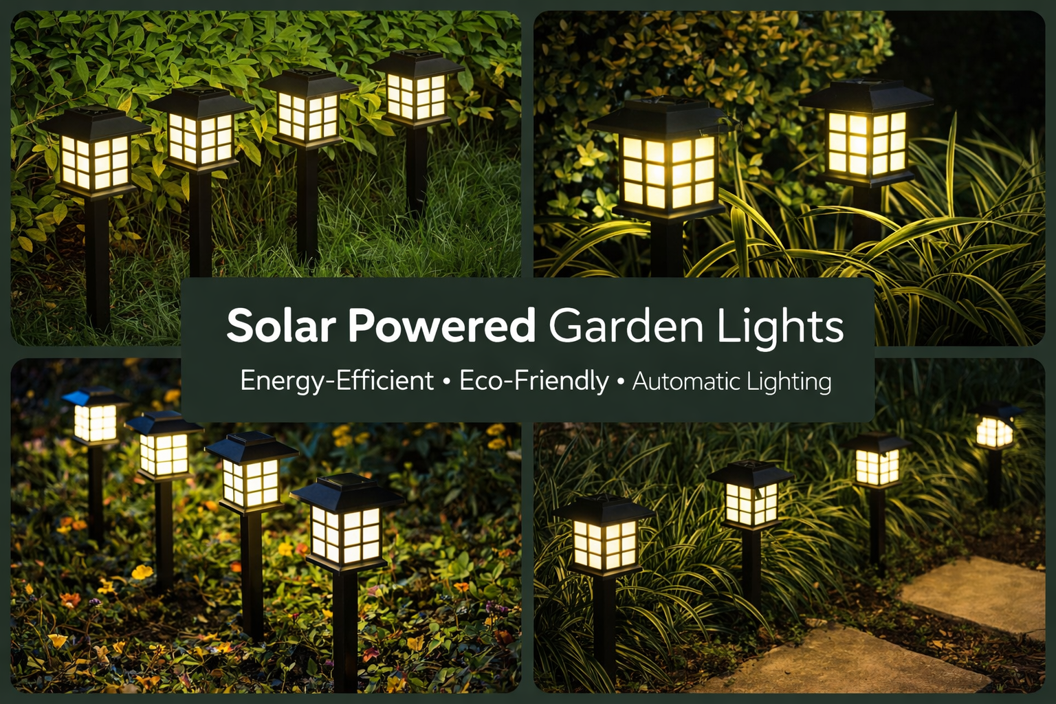 SOLAR GARDEN YARD LIGHTS FOR OUTDOOR USE (PACK OF 6)