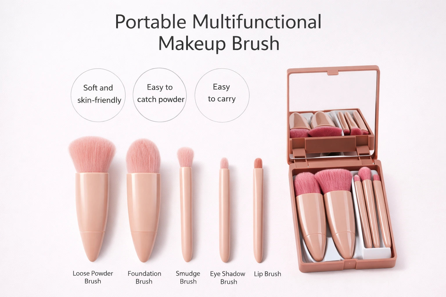 5-IN-1 MIRROR BUILT-IN MAKEUP BRUSH SET