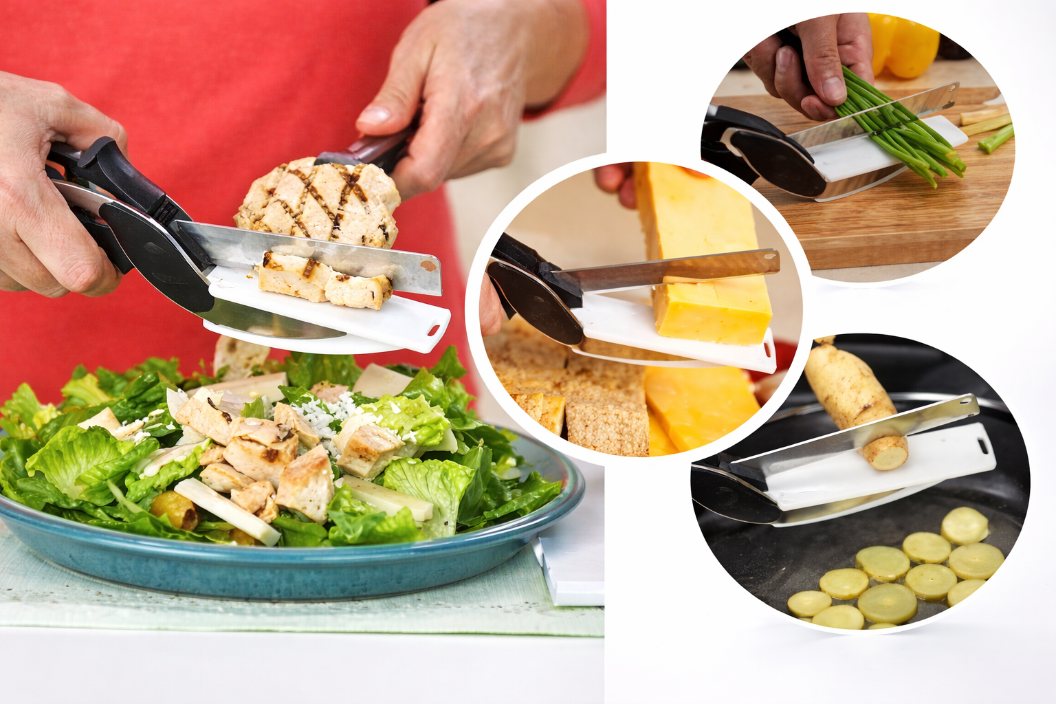 2-IN-1 KITCHEN CLEAVER CUTTER WITH BUILT-IN CHOPPER BOARD