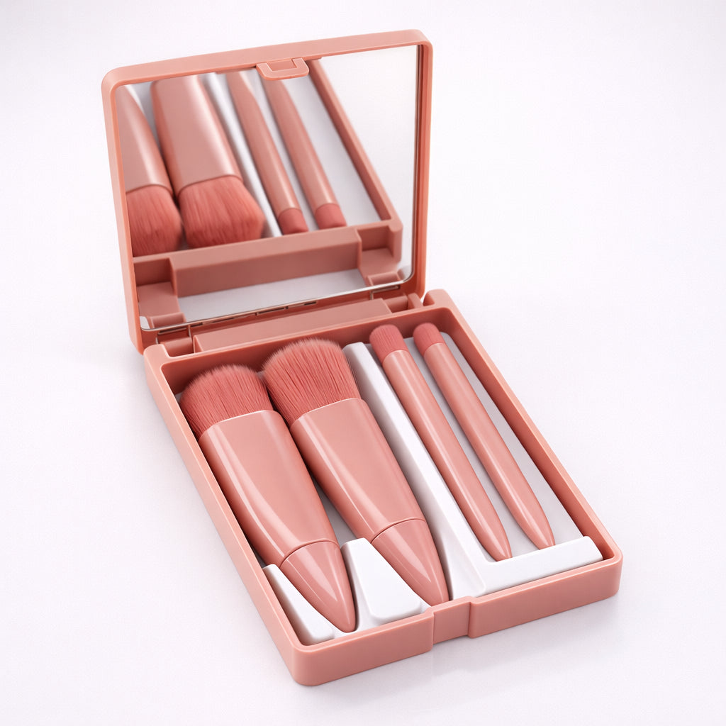 5-IN-1 MIRROR BUILT-IN MAKEUP BRUSH SET