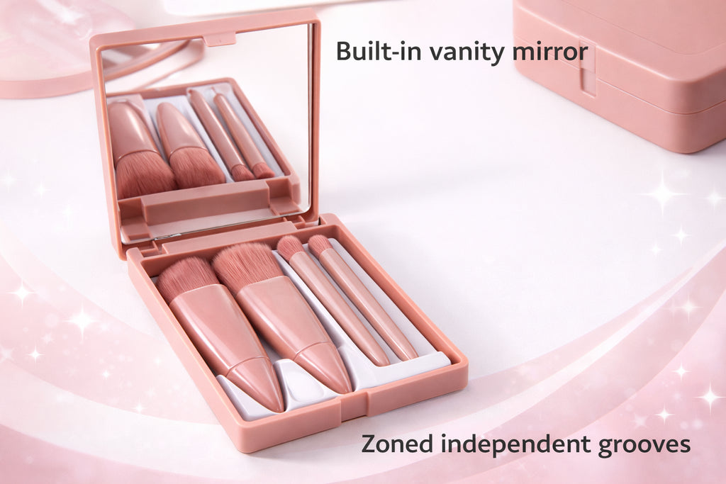 5-IN-1 MIRROR BUILT-IN MAKEUP BRUSH SET