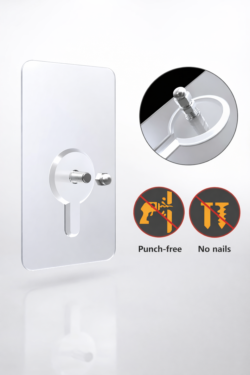 HEAVY DUTY SELF-ADHESIVE NAIL FREE WALL HOOKS