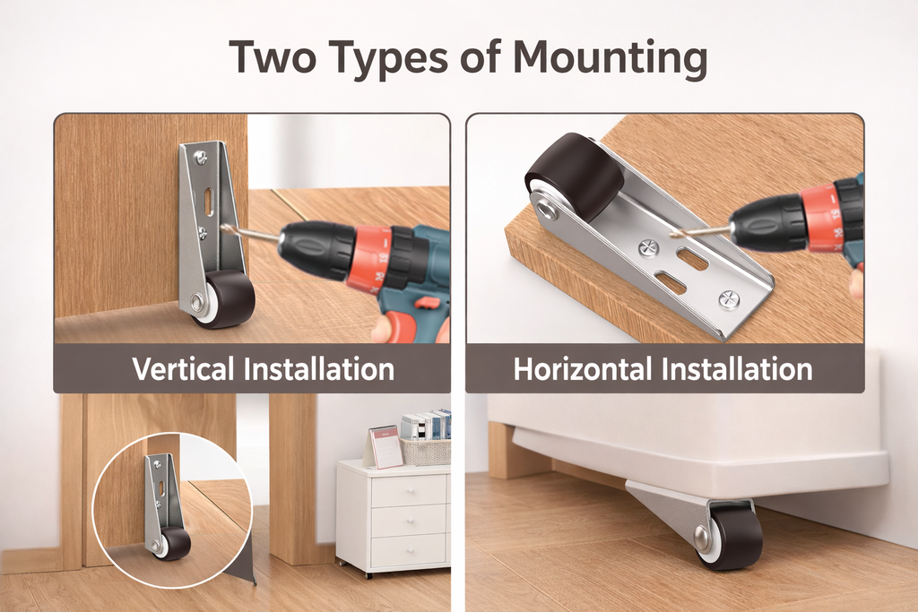 HEAVY DUTY SMALL CASTER WHEELS FOR FURTINURE (4 PCS)