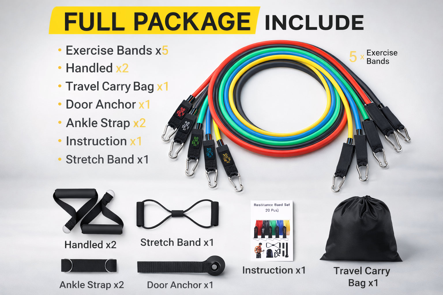 HEAVY RESISTANCE BAND SET