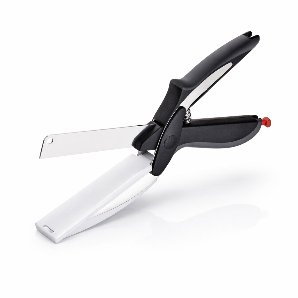 2-IN-1 KITCHEN CLEAVER CUTTER WITH BUILT-IN CHOPPER BOARD