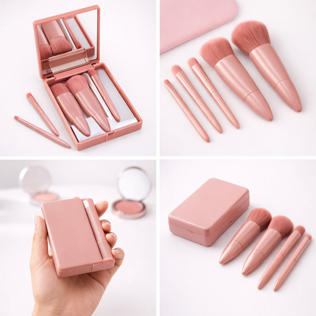 5-IN-1 MIRROR BUILT-IN MAKEUP BRUSH SET