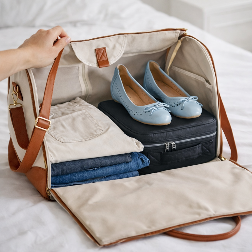 CONVERTIBLE GARMENT BAG FOR TRAVEL