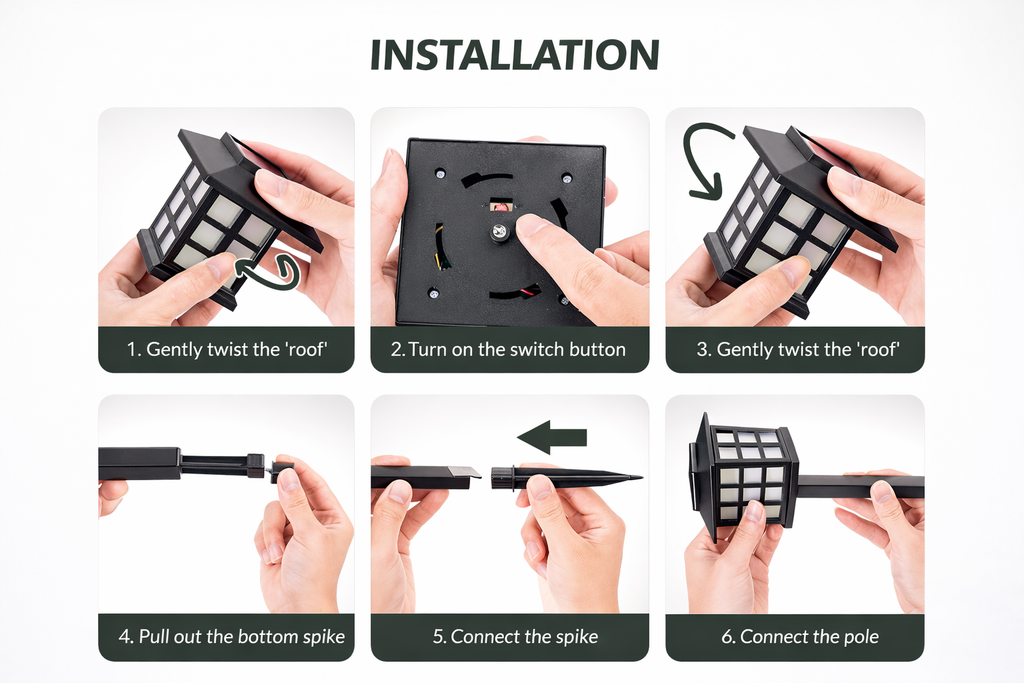 SOLAR GARDEN YARD LIGHTS FOR OUTDOOR USE (PACK OF 6)