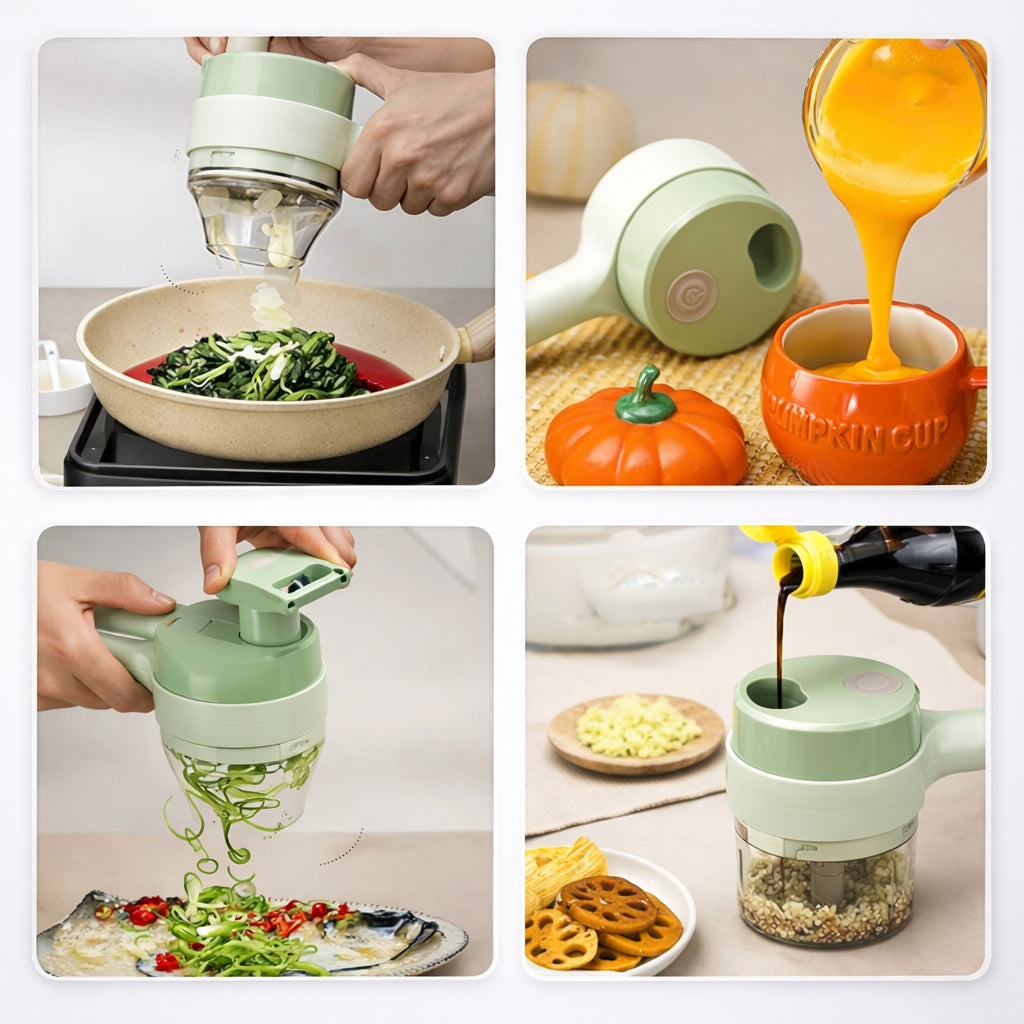 4-IN-1 PORTABLE ELECTRIC VEGETABLE CUTTER