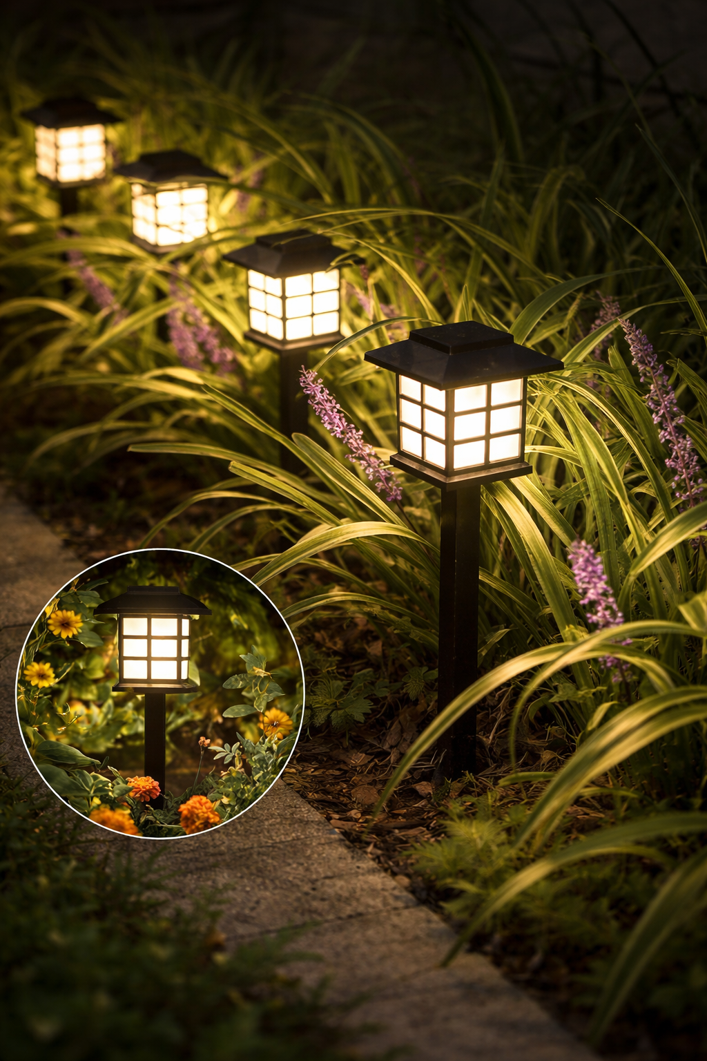 SOLAR GARDEN YARD LIGHTS FOR OUTDOOR USE (PACK OF 6)
