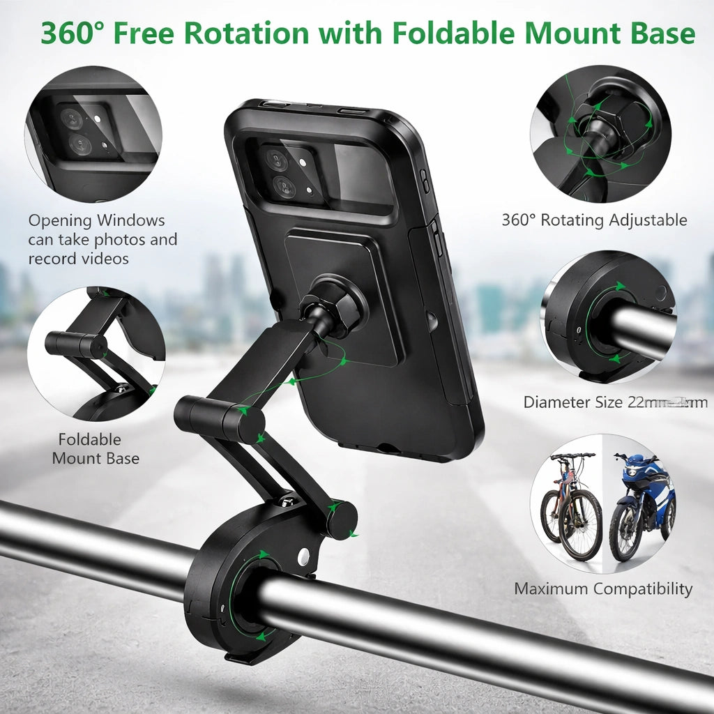 UNIVERSAL 360° ROTATING WATERPROOF BIKE MOBILE PHONE HOLDER