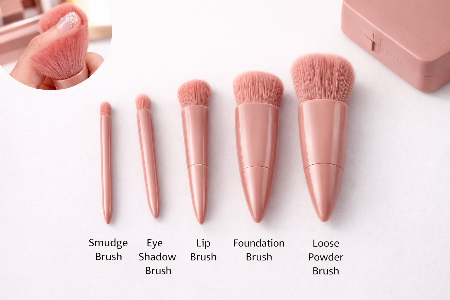 5-IN-1 MIRROR BUILT-IN MAKEUP BRUSH SET