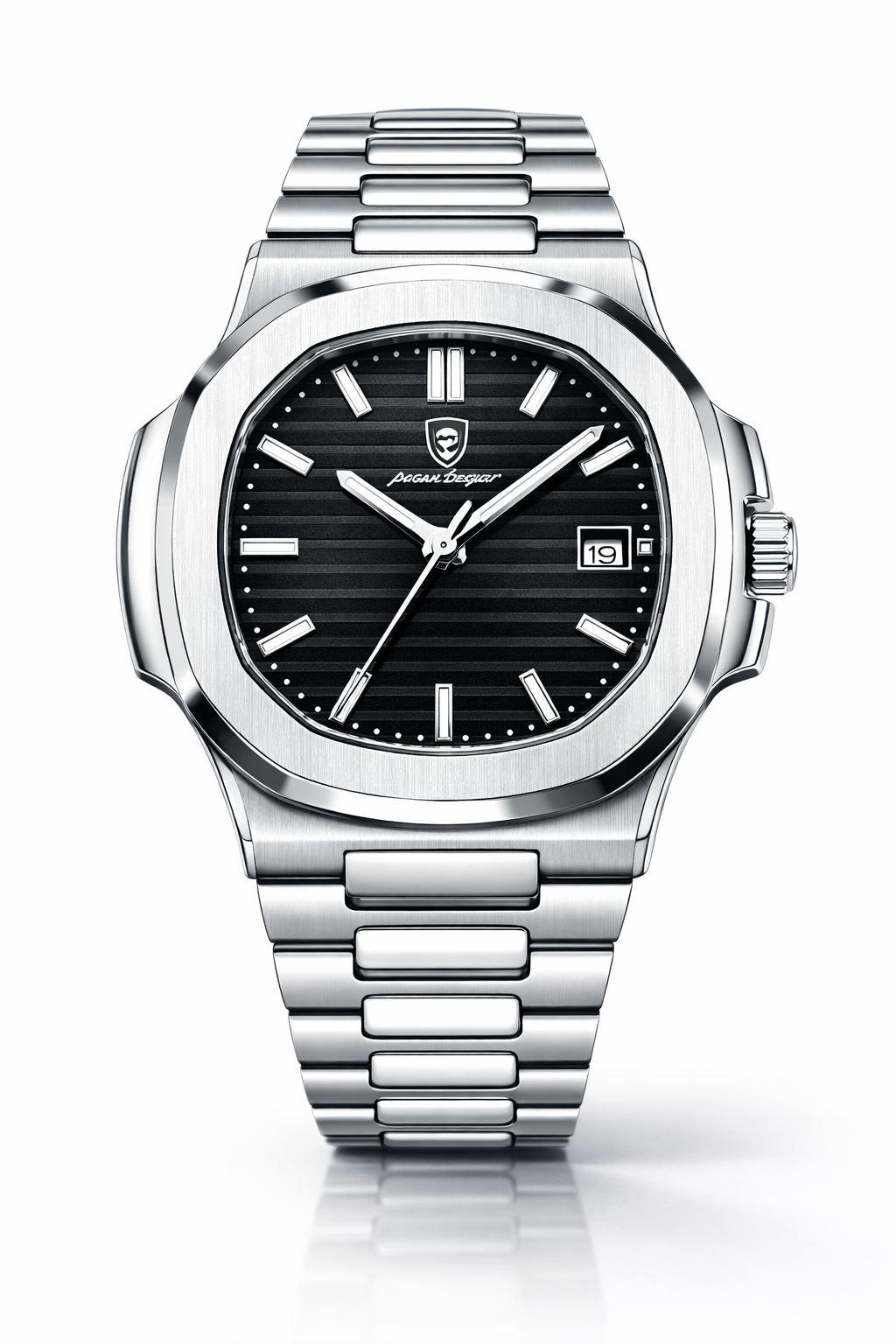 LUXURY PREMIUM MEN'S STAINLESS STEEL STRAP ANALOG WATCH