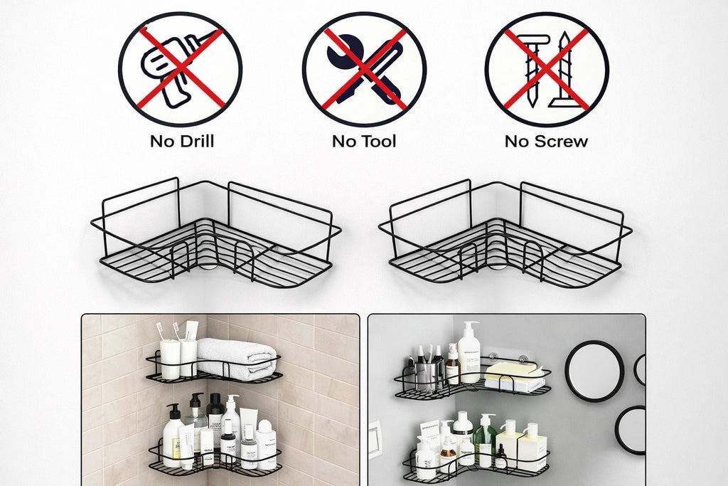 STAINLESS STEEL CORNER SHELF RACK - ZIGTREND